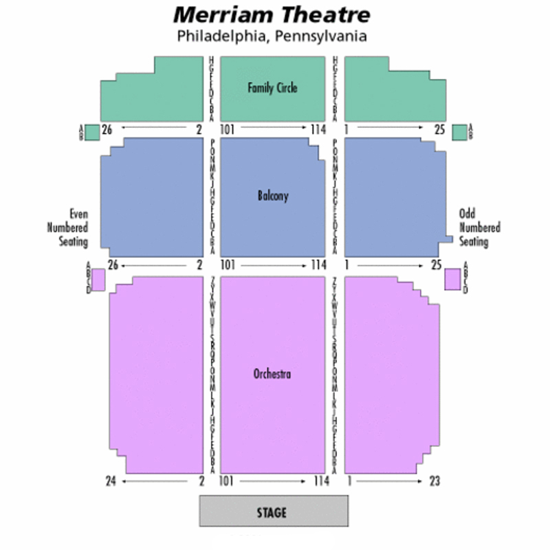Merriam Theater Seating Chart - Theatre In Philly
